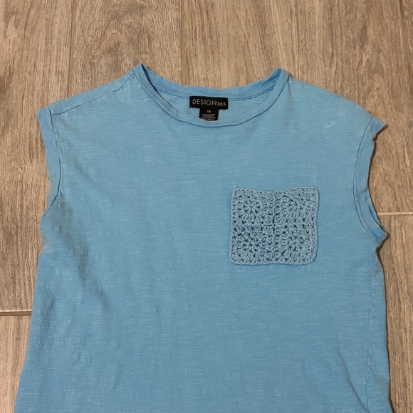Women's Design 365 Turquoise Sleeveless w/Crochet Pocket - XS - Picture 6 of 7